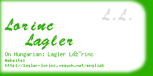 lorinc lagler business card